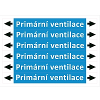 Značení potrubí ISO 20560, primární ventilace